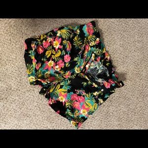 Express x rocky barnes floral shorts